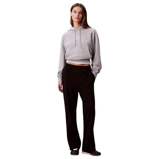 Calvin Klein donna pantaloni da jogging archive logo french terry straight leg, nero (black), s