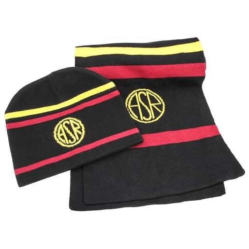 AS Roma set kids asr leather patch knitted skipper beanie & scarf