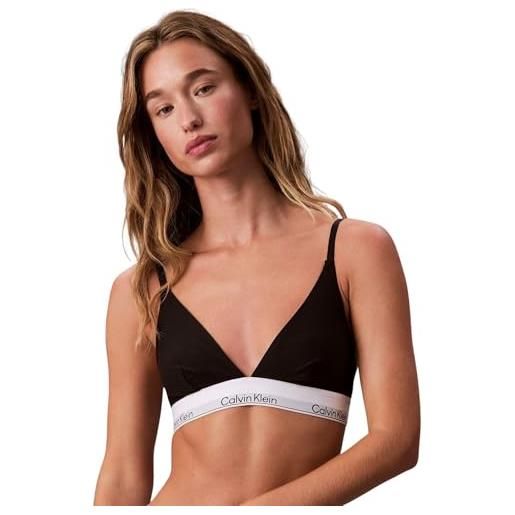 Calvin Klein donna reggiseno a triangolo unlined con fascia con logo, nero (black), xs