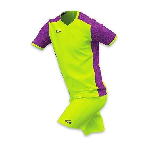 GEMS am01-2614 kit laos kit da calcio unisex - adulto giallo fluo/viola m