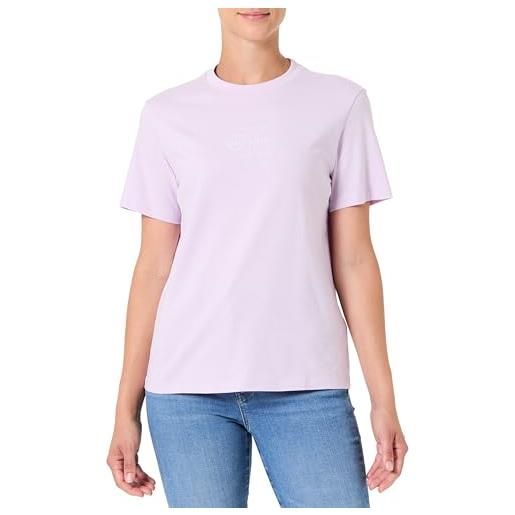 Calvin Klein donna t-shirt maniche corte classic fit tee in cotone, viola (lavender blush), s