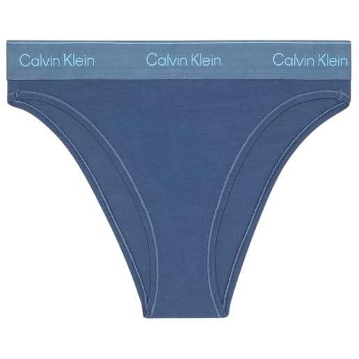 Calvin Klein donna slip high leg con fascia con logo, blu (dark denim), xs