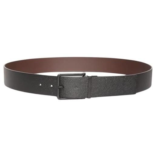 Calvin Klein uomo cintura warmth buckle 4 cm fibbia quadrata, nero (black/ck dark brown/matte black), 95 cm