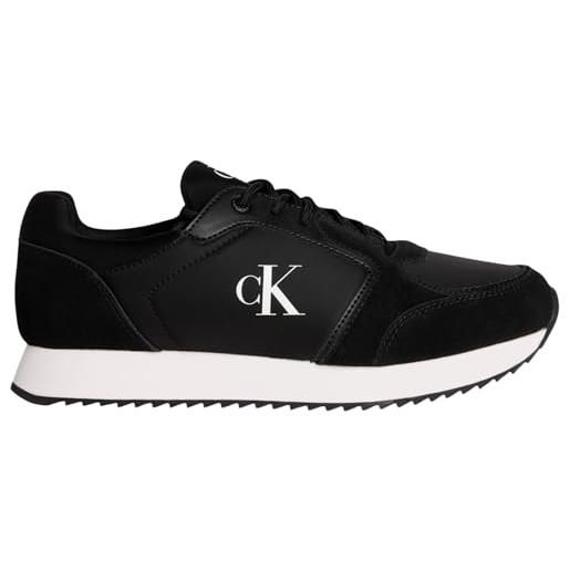 Calvin Klein donna sneakers running laceup sock sportive, nero (black), 39