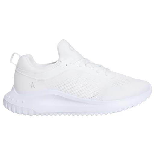 Calvin Klein donna sneakers running eva sock tech mix con logo, bianco (triple bright white), 40