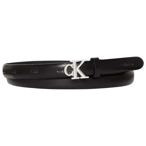 Calvin Klein ck buckle 15mm fixed belt lv04f7055g, cinture donna, black(black/old silver), 105 cm