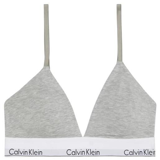Calvin Klein donna reggiseno a triangolo lightly lined con fascia con logo, grigio (grey heather), l
