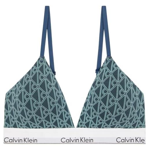 Calvin Klein donna reggiseno a triangolo lightly lined con fascia con logo, verde (bijou modern emblem outline+stratif), xs