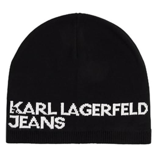 KARL LAGERFELD JEANS jeans karl lagerfeld, donna, berretto con logo a strato singolo, nero, one size
