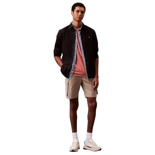 Calvin Klein uomo pantaloncini cargo cotton pull on lunghezza al ginocchio, beige (vintage khaki), s