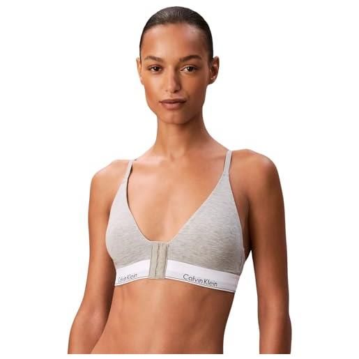 Calvin Klein donna bralette lightly lined triangle scollo profondo, grigio (grey heather), m