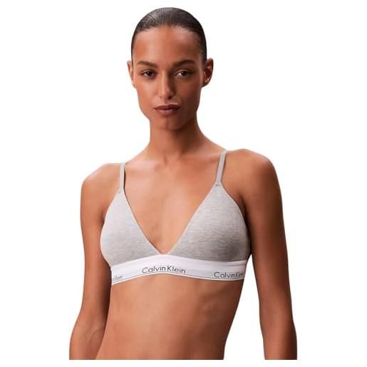 Calvin Klein donna reggiseno a triangolo lightly lined con fascia con logo, grigio (grey heather), m