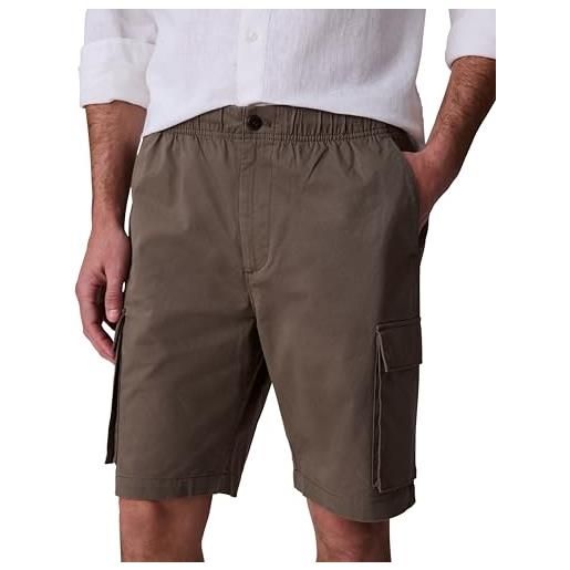 Calvin Klein uomo pantaloncini cargo cotton pull on lunghezza al ginocchio, marrone (bungee cord), xxl