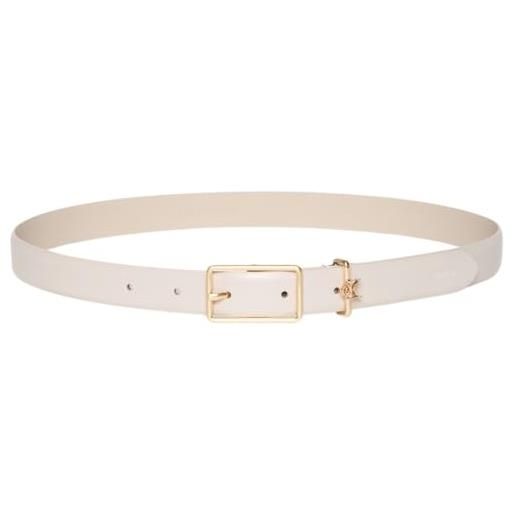 Calvin Klein donna cintura square buckle loop 2,5 cm con logo, avorio (chateau/ck light gold), 110 cm
