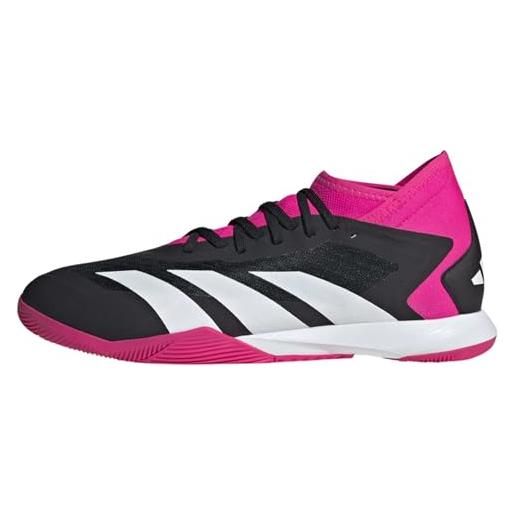 adidas unisex - adulto predator accuracy. 3 indoor boots, core black / cloud white / shock pink, 40 eu