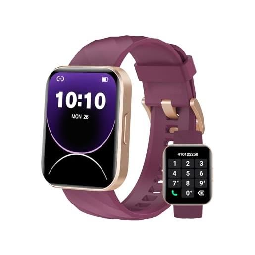 Dakofied smartwatch donna chiamate bluetooth smart watch con contapassi cardiofrequenzimetro da polso saturimetro orologio fitness impermeabile ip68 notifice di whats. App per android ios