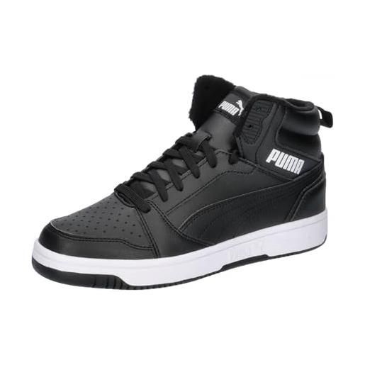 PUMA PUMA rebound v6 mid wtr jr - scarpe da ginnastica, shadow gray-PUMA black-PUMA white, 