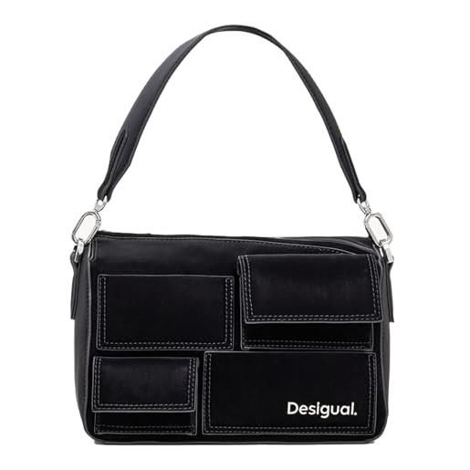 Desigual borsa a mano in pu, da donna, taglia unica, nero, one size