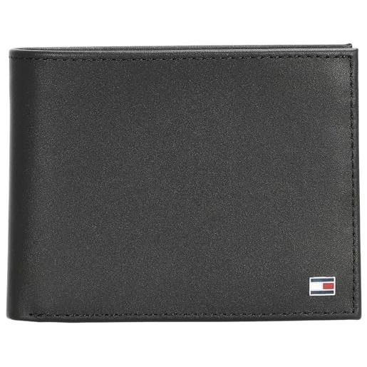 Tommy Hilfiger uomo portafoglio eton con scomparto monete, nero (black), taglia unica