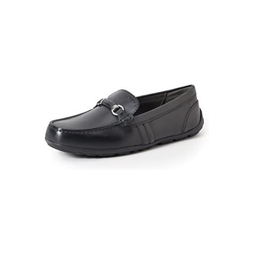 Geox j new fast boy c mocassini bambini e ragazzi, nero, 40 eu