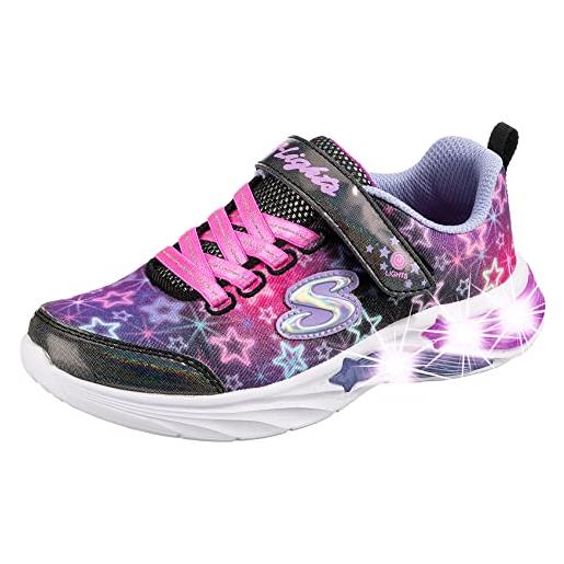 Skechers star sparks, scarpe da ginnastica bambine e ragazze, finiture in rete nera, 36 eu