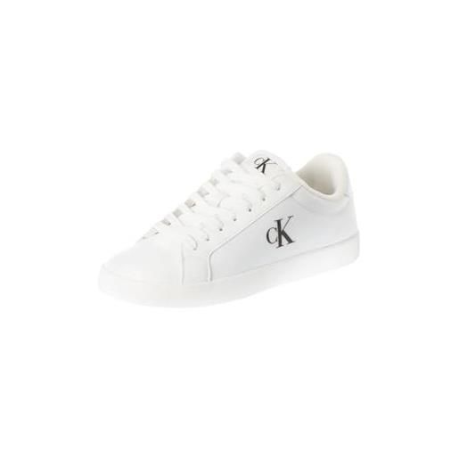Calvin Klein donna sneakers con suola preformata profilo basso, bianco (triple bright white), 37 eu