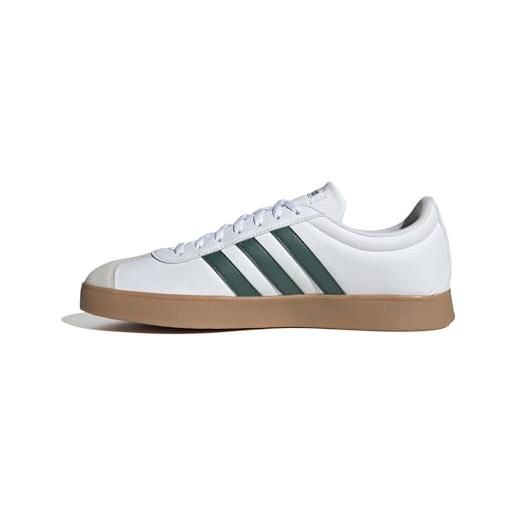 Adidas uomo vl court base shoes, ftwr white/dark blue/orbit grey, 45 1/3 eu