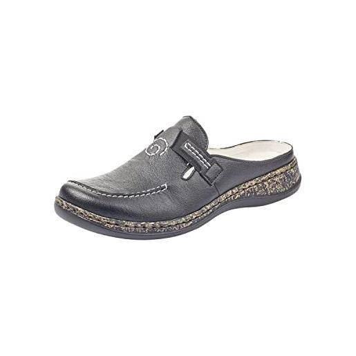 Rieker 46393, zoccoli donna, black, 41 eu