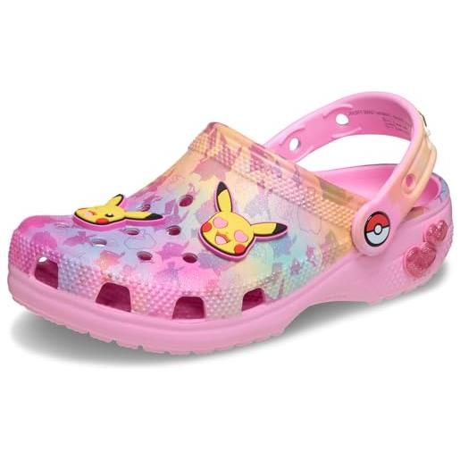 Crocs pikachu pink cls clg k, zoccoli unisex - bambini e ragazzi, multicolore, 33/34 eu