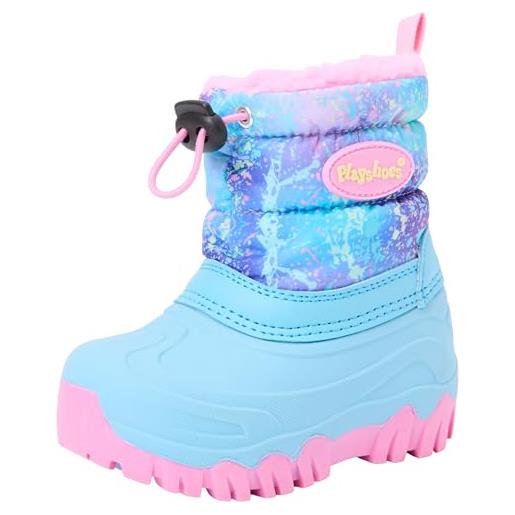 Playshoes winterstiefel - stivali da neve bambini unisex, türkis regenbogen, 