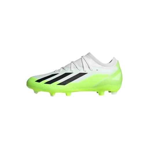 adidas unisex - adulto x crazyfast. 3 firm ground boots, cloud white / core black / lucid lemon, 44 2/3 eu