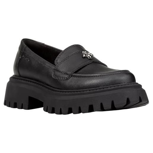 Geox j maquinnens girl e, mocassino, nero, 35 eu