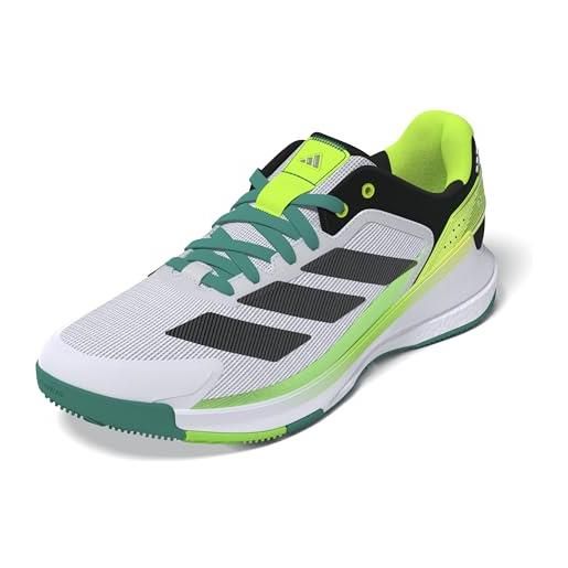adidas crazyquick boost padel shoes, scarpe uomo, cloud white/core black/lime burst, 40 eu