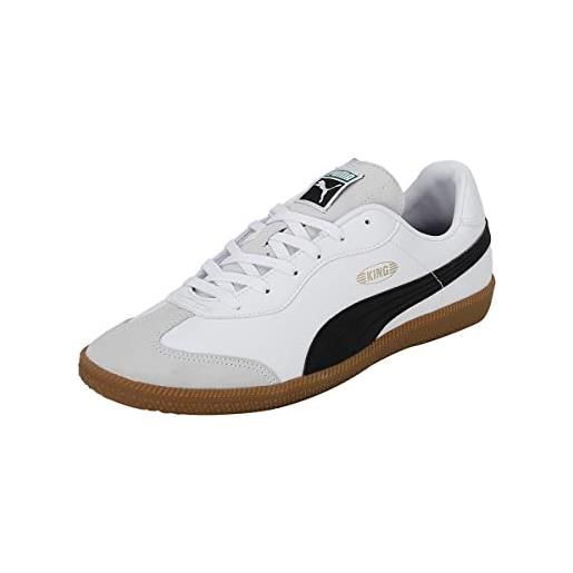 PUMA king 21 it, soccer shoe unisex-adulto, white black gum, 45 eu