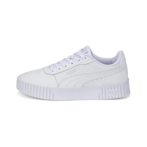 PUMA baby girl carina 2.0 jr scarpe da ginnastica, puma white puma white puma silver, 37 eu