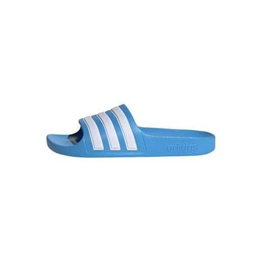 adidas adilette aqua slides kids, infradito unisex - bambini e ragazzi, cloud white / silver met / cloud white, 38 eu