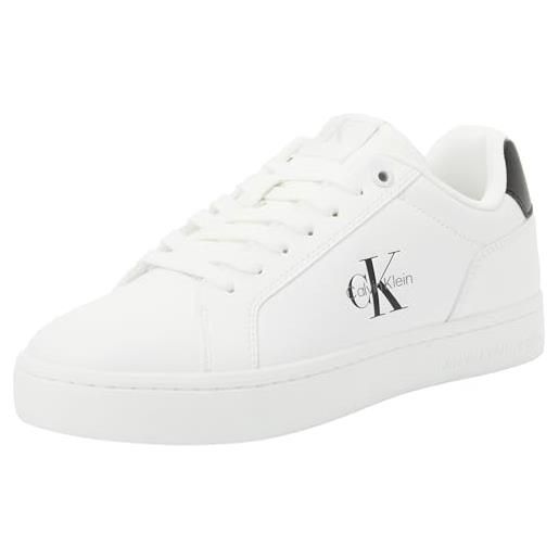 Calvin Klein donna sneakers con suola preformata classic mono con logo, bianco (bright white/black), 40