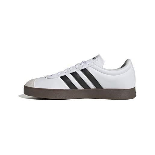 adidas uomo vl court base shoes, ftwr white/core black/grey one, 36 eu
