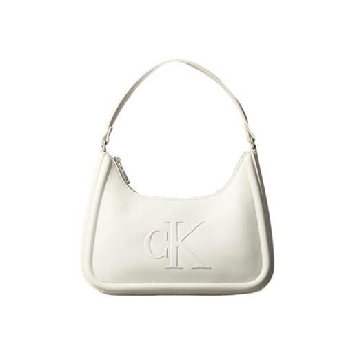 Calvin Klein raised ck small shoulder bag lv04f3230g, crossover donna, khaki (lily white), one size