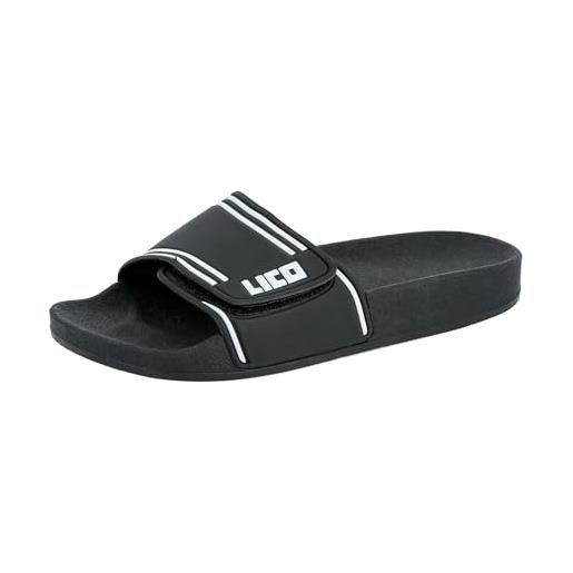 Lico coast v scarpe da spiaggia e piscina, unisex adulto, nero (schwarz/weiss), 42