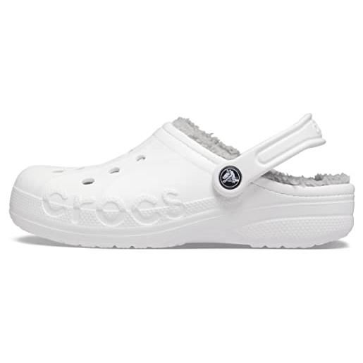 Crocs unisex adulto baya lined clog sabot, white/light grey, 43/44 eu