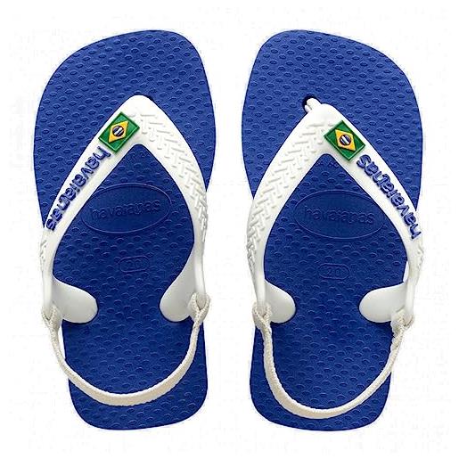 Havaianas brasil logo ii, infradito unisex - bambini, blu (marine blue), 22 eu