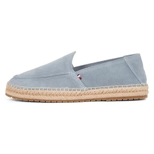 Tommy Hilfiger uomo espadrillas flex loafer con logo, grigio (overcast grey), 42 eu