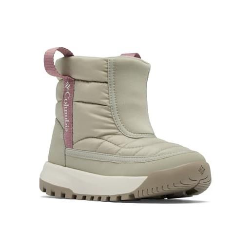 Columbia snowtrot mid, stivali da neve unisex - bambini e ragazzi, grey green/fig youth, 35 eu