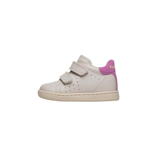 Falcotto sneakers in pelle e suede con strappo, bianco-rosa 19