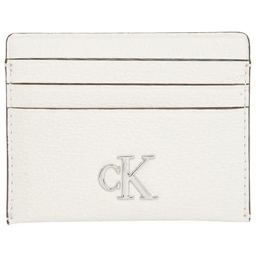 Calvin Klein donna porta carte minimal monogram cardcase piccolo, multicolore (silver birch), taglia unica