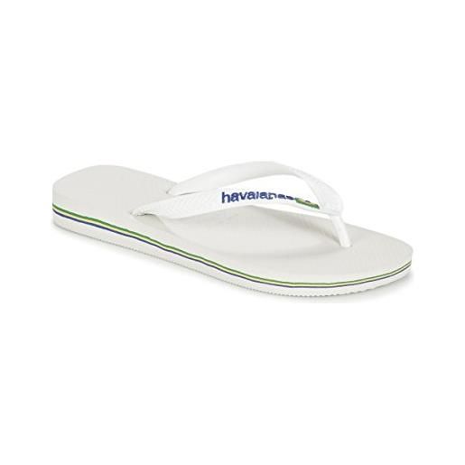 Havaianas brasil logo (mini me), infradito unisex - bambini e ragazzi, bianco, 25/26 eu