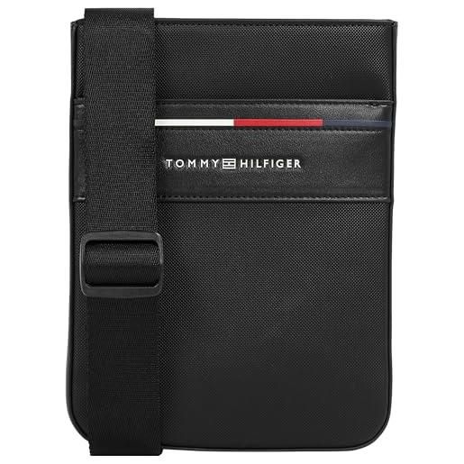 Tommy Hilfiger uomo borsa a tracolla foundation mini crossover piccola, nero (black), taglia unica
