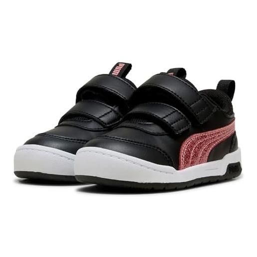 PUMA multiflex 2 glitz fs v inf, sneaker bimba 0-24, black-rose gold, 26 eu