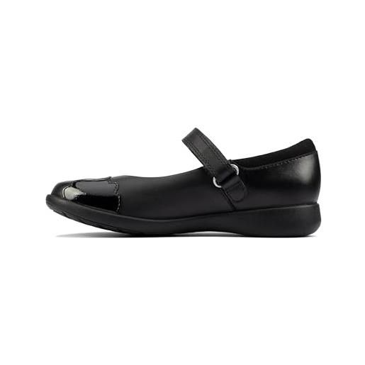 Clarks etch beam k, ballerine, bambine e ragazze, black pat, 29 eu